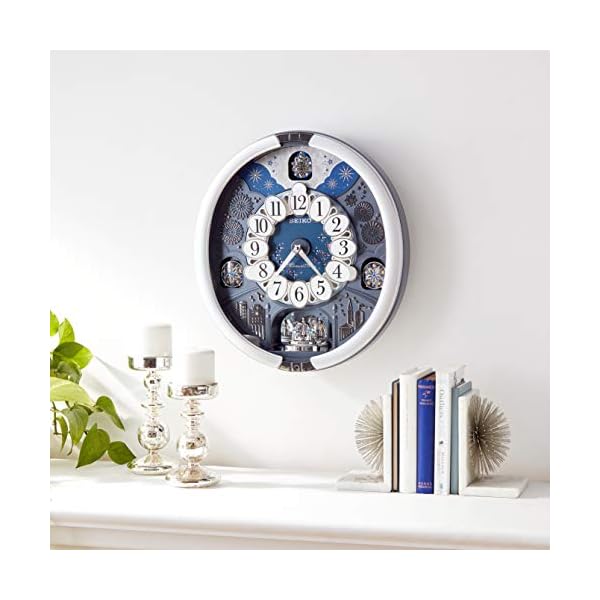 Seiko Melodies in Motion Wall Clock, Glittering Starry Night The Home Kitchen Store