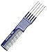 Teasing Comb With Metal Lifts - 6” Plastic Teaser Rake and Stainless Steel Lifting Prongs – Heat and Chemical Resistant – Wig and Hair Styling Tools by Adolfo Design