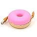 RealFun Donuts shape USB Cable Manager, Silicon Cord Case, Earphone Turtle Reel Winder, Portable Cable Storage, Compatable Wire Organizer (Pink)