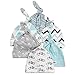BaeBae Goods Baby Beanies – Newborn Baby Hats 6 Pack – Adjustable Baby Hats in Stylish, Unisex Designs – Baby Boy Hats with Top Knot – Stretchy Newborn Hats for Boys and Girls – Infant Caps Blue