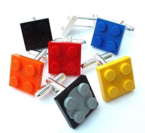 Cufflinks Handmade with Toy Building Bricks & Plates