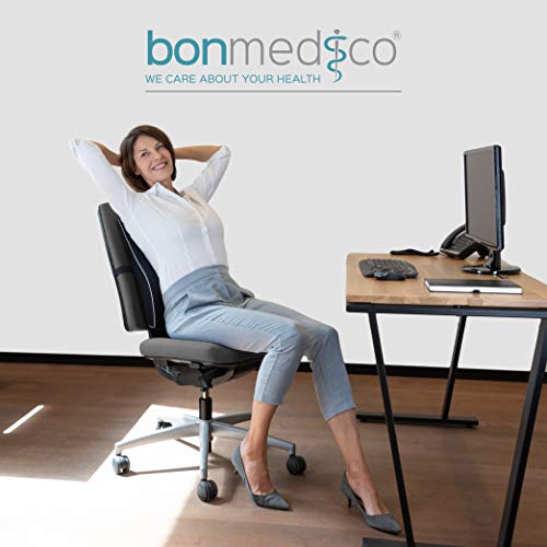 bonmedico Orthopedic Lumbar Support Pillow, Back Cushion with Memory Foam, Posture Corrector for Back Support and Back Pain Relief, Ergonomic for Car Seat, Home, Office-Chair, Black, Standard - Thumbnail 2
