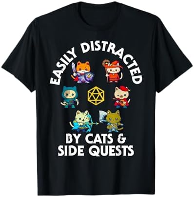 Amazon.com: Easily Distracted by Cats and Side Quests Funny Gamer