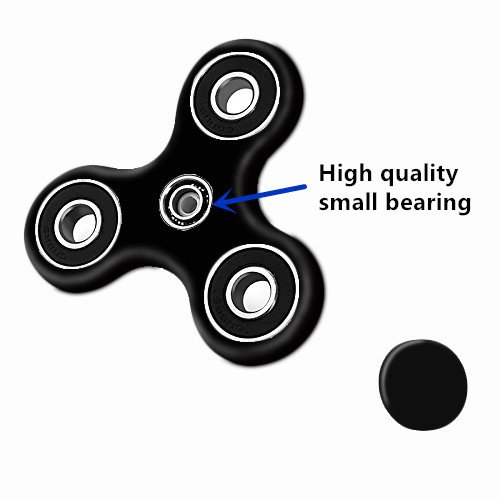 CASOFU Tri-Spinner Fidget Spinner Toy Stress Reducer Ceramic Bearing - Perfect For ADD, ADHD, Anxiety, and Autism Adult Children ,Black - D