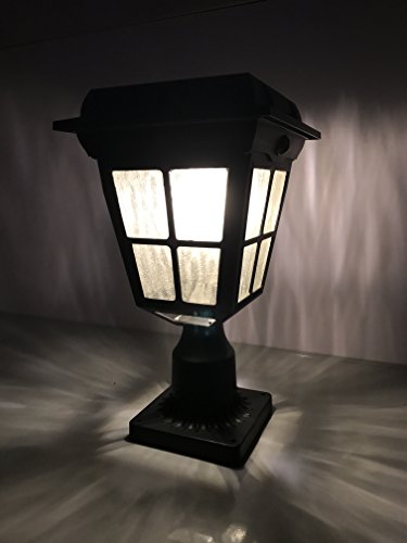 Kemeco ST4310AQ 6 LED PIR Motion Sensor Solar Post Light with Cast Aluminum 3-Inch Fitter Base for Outdoor Garden Post Pole Mount - Thumbnail 3