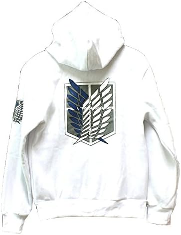 Elegant Anime Shingeki No Kyojin the Survey Corps Cosplay Costume Hoodie Jacket (US S=Asia L, White)