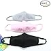 3PCS Anti-dust Cotton Mouth Face Masks For Breathe Healthy Filters Dust, Pollen, Allergens, Flu Germs ,Black & Pink & Gray