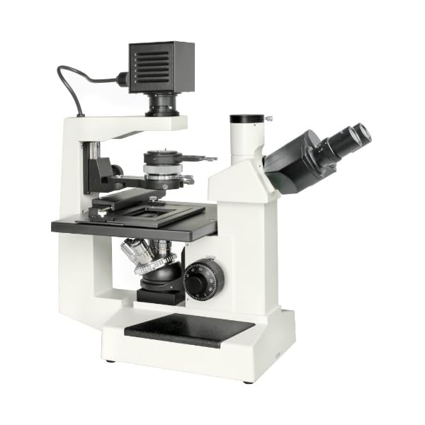 Bresser professionelles inverses, trinokulares Mikroskop Science IVM-401, 100x-400x Vergrößerung, planachr. Objektive, großer Kreuztisch für Objektträger oder Petrischalen, inkl. Kameratubus – Bild 5