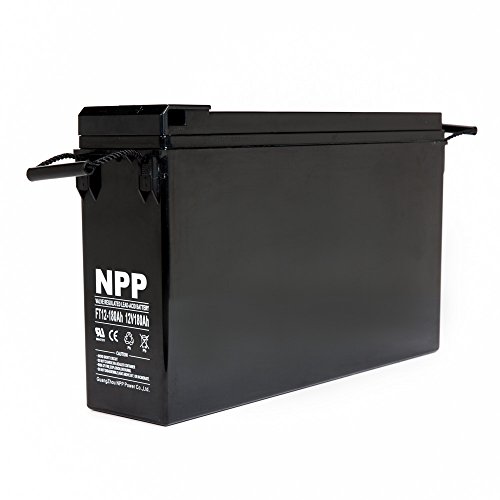 NPP 12V 180 Amp FT12 180Ah Front Access Telecom Deep Cycle AGM Battery With Button Style Terminals