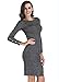 Ribbed Sweater Split Dress For Women - Slim Fit Knit Stretchable Long Sleeve Gray XL Plus Size Slit