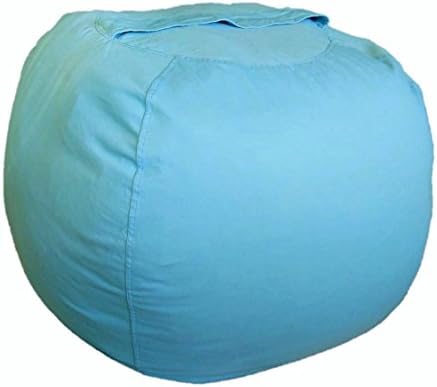 JaxGizmos Fill n Chill Stuffed Animal Storage Bean Bag Chair to Tame The Growing Pile of Stuffies, Doubles as a Kids Chair or an Ottoman for Extra Storage (XL, Blue)…