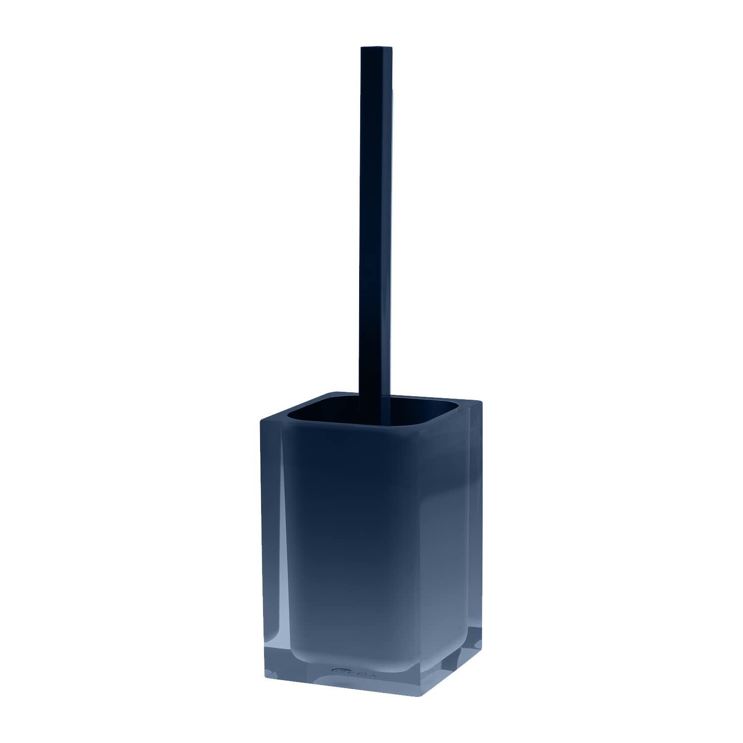 GEDY | Auckland Transparent Resin Toilet Brush, Petrol Blue, Dimensions: 37.5 x 9.8 x 9.8 cm and Weight 0.86 kg