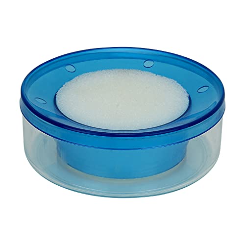 CARIZO Mansarover Sponge Damper Pad | Extra Storage Water Area | Currency Counter | Finger Wet Moistener | Counting Papers & Documents | Set of 1, Blue Color