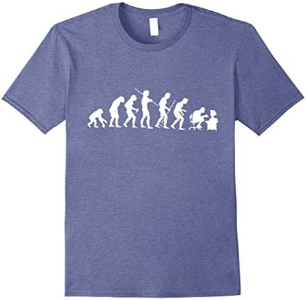 Men's Evolution Of Geeks &amp; Gamers In A Nutshell Graphic Tshirt 2XL Heather Blue