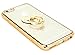 Bastex iPhone 6/6s Case, Ultra Thin Clear Luxury TPU Gold Bumper Case Cover with Attachable Heart Diamond Ring Holder for Apple iPhone 6/6s