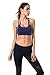 QUEENIEKE Women's Light Support Double-T Back Wirefree Pad Yoga Sports Bra Size M Color Dark Navy