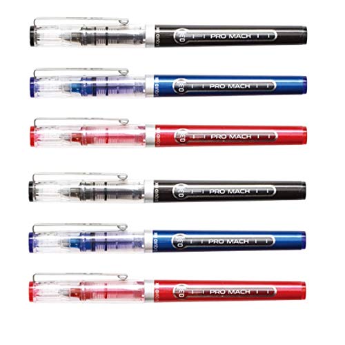 Morning Glory Pro Mach Roller Ball Pen (12 pcs, 6 pcs) 0.38 mm Fine Point Tip (Assorted Colors (6 pcs))