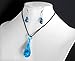 Ecloud Shop Unique Teardrop shaped Lampwork Murano Glass Bead Fashion blue Pendant Earring Set