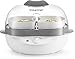 Gourmia GEC175 Electric Egg Cooker - Soft, Medium or Hard Boil - Poacher & Steamer Trays - 6 Egg Capacity - Steaming Shelf for Bread and Vegetables - Automatic Shut Off - 400W - Free Recipe Book,Silver,Single Layer