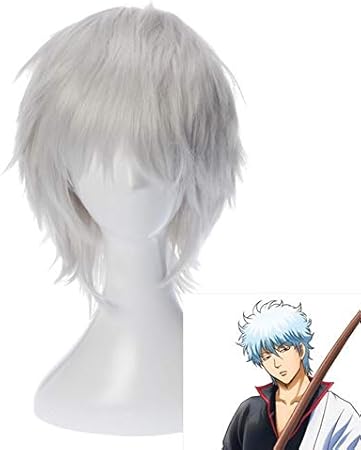 Amazon Co Jp 無料ヘアキャップ 日本アニメ銀魂 銀魂坂田銀時コスプレウィッグ銀時シルバーホワイトコスプレ髪かつら衣装ワンサイズシルバー ビューティー