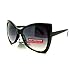 Womens Designer Fashion Oversized Butterfly Cat Eye Gradient Sunglasses Black