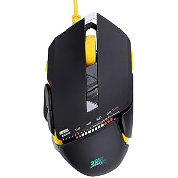 Computer Programmable Ergonomic Gaming Mouse - Hcman USB LED Backlit Laser 3000 DPI 7 Buttons Laptop Mouse with 5 Adjustable levels Omron Switches for PC Mac