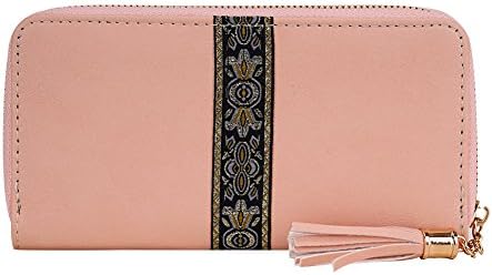 SIMPLE POCKET Women Girl Purse Key Case Wallet Long Version Pink(long 7.7" X high3.8" X thick1")