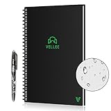 Reusable Smart Erasable Notebook, Heat Wet Erase, Waterproof, Wirebound Notebook, Spiral Notebook, Wide Ruled Paper, Dot Grid Paper, Blank Paper, Erasable Pen, Cloud Storage, 60 Pages, B5, Black