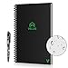 Reusable Smart Erasable Notebook, Heat Wet Erase, Waterproof, Wirebound Notebook, Spiral Notebook, Wide Ruled Paper, Dot Grid Paper, Blank Paper, Erasable Pen, Cloud Storage, 60 Pages, B5, Black
