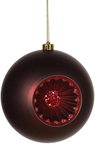 By Vickerman Matte Red Hot Retro Reflector Shatterproof Christmas Ball Ornament 8" (200mm)