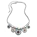 HONGYE Bohemian Multicolor Round Pendants Enamel Rhinestone Ethnic Necklace for Women