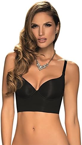 Underwire Bra by Vanessa Lingerie - Removable &amp; Adjustable Straps - Longline Bra,Black,34B