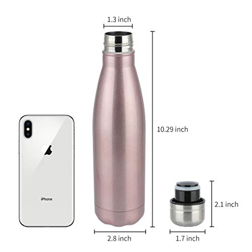 Water Bottle Stainless Steel Vacuum Insulated Double Walled Cola Shape Thermoses (Rose Gold-4)