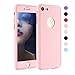 iPhone 6 Plus Case - GreenElec [Ultra-thin] 360 All Round Protective - Hard Hybrid Plastic Slim Cover Case with [Tempered Glass Screen Protector] for iPhone 6 Plus / iPhone 6S Plus (Pink)