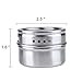 Magnetic Spice Tins with Rack,Stainless Steel Kitchen Spice Jars Set,Clear Top,Shaker Lid, 6pcs x 3 oz-by Xiujanet