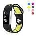 Hanlesi Fitbit Charge 2 HR Bands Soft Silicone Breathable Fashion Sport Strap for Fit bit Charge2 Replacement Original Accessory Black Wristband with Hole Resistant Fade for Man & Woman Green Small
