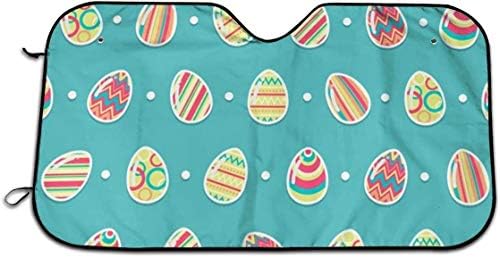 イースターステッカー水彩の卵 車用フロントカバー カーフロントカバー サンシェード フロントシェード 日焼け防止汎用車用品 車用遮光断熱 Uv 紫外線対策折り畳み ガラス オンライン限定商品