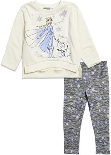 Disney Frozen Women Lengthy-Sleeve Fleece T-Shirt and Leggings Set