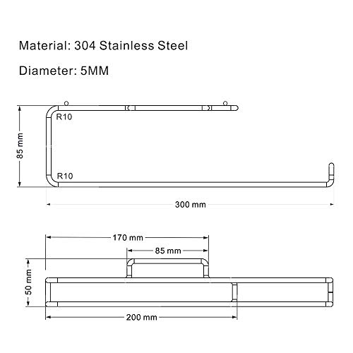 EROCY Paper Towel Holder with Adhesive Under Cabinet for Kitchen,Wall Mount & No Drilling - SUS 304 Stainless Steel