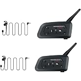 Maxquall Referee Headset 2V6 Plus Full Duplex Football Volleyball Handball Wireless Comunicador Referee Communication System (2V6-L Earphone)