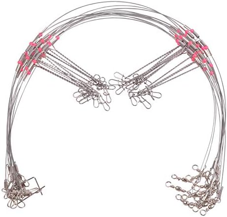 amazin fishing leader rigging trace lure Heavy Duty Wire Rigs Leaders, 10Pcs 150LB Stainless Steel Fishing Line Leaders with Swivels Snaps Fishing Lures : Sports & Outdoors JSHANMEI Fishing Wire Trace Leader