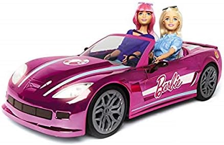 Mondo Motors Mattel Barbie Dream Car Convertible Glamorous - Barbie Kids Radio Controlled Car - Two Seater - Realistic Details - Pink