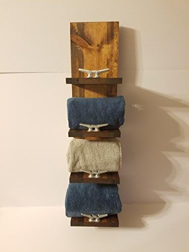 Rustic Nautical Four Shelf Towel Rack