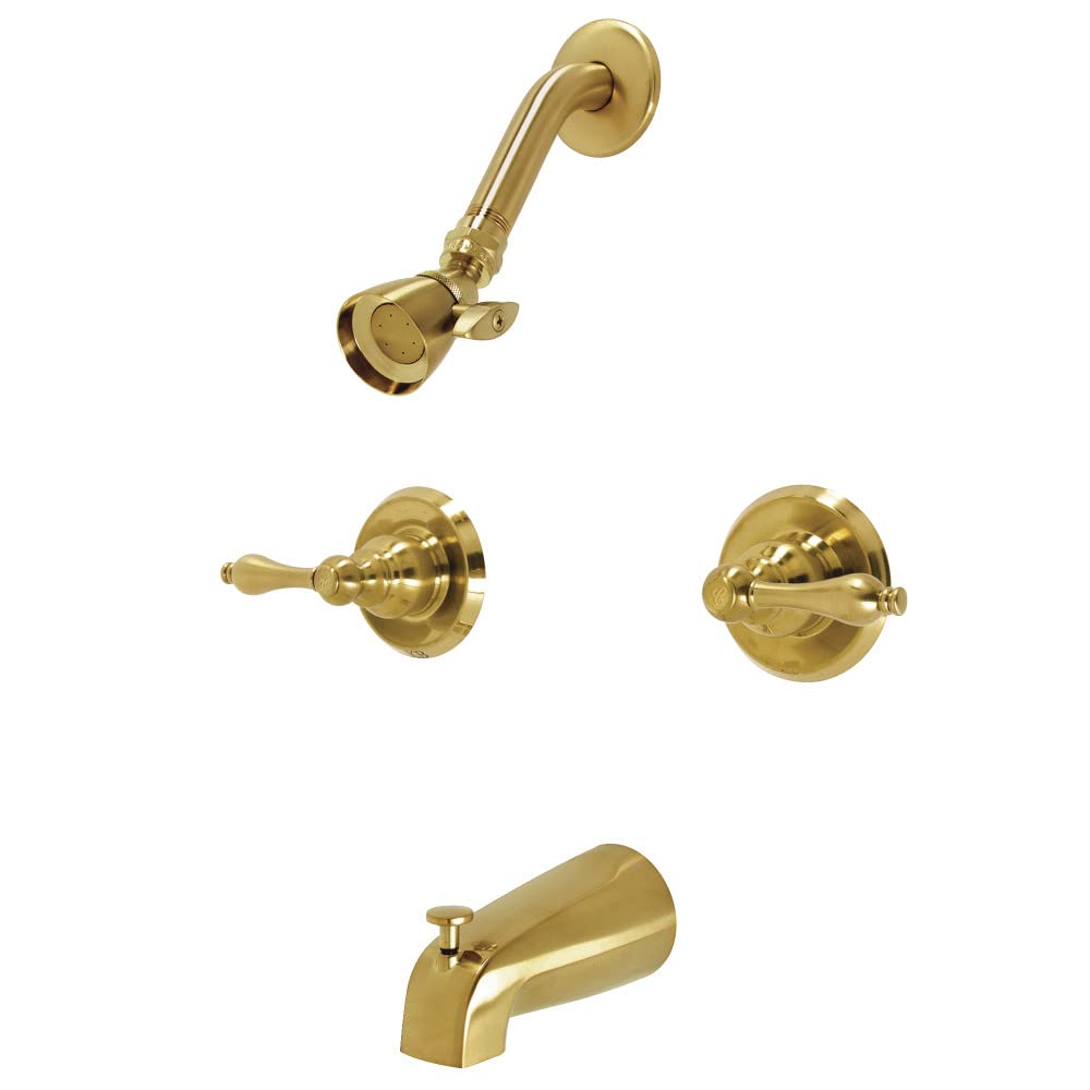 Kingston Brass KB247AL Victorian Tub and Shower Faucet, Brushed Brass 72 x 8 x 7.38