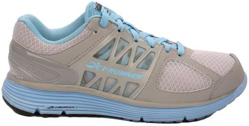 Hylan iRunner Eliza Women's Therapeutic Athletic Extra Depth Shoe Leather-and-Mesh Lace - Grey and Blue -6.0 X-Wide (2E) Grey/Blue Lace US Woman