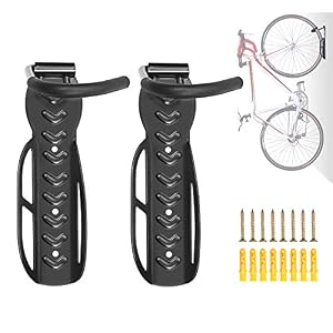 WINWEND Bike Wall Mounts, 2Pcs Bike Holder Wall Mount Vertical Bike Hangers for Garage, Holds up to 30 Kg