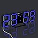 EAAGD 3D Digital Alarm Clock with LED Display, Snooze Alarm, 3 Custom Brightness Nightlight Electric Clocks for Office Table Bedroom Nightstand (Black/Blue)