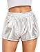 SweatyRocks Women's Metallic Shorts Elastic Waist Shiny Pants