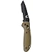Benchmade - Mini Griptilian 557 Knife, Serrated Tanto, Coated Finish, Sand Handle