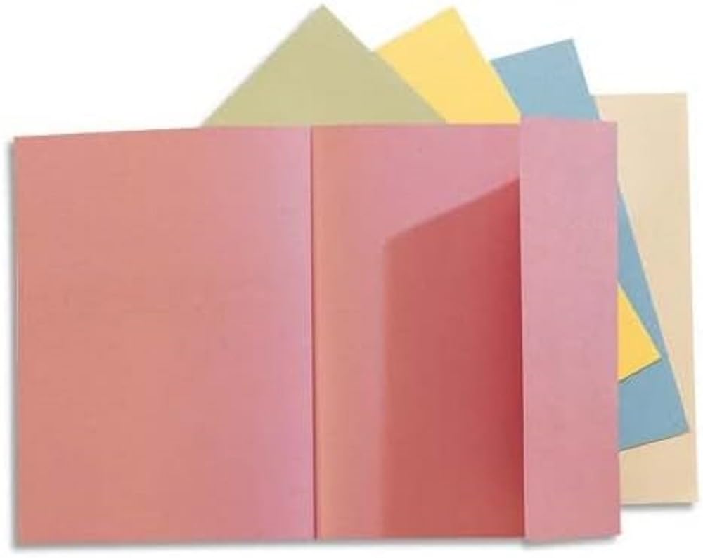 Exacompta - Ref 210012E - Rocks Square Cut Folder - 240 x 320mm in Size, Suitable for Holding A4 Documents, 210gsm Coloured Card - Red Colour (Pack of 100)